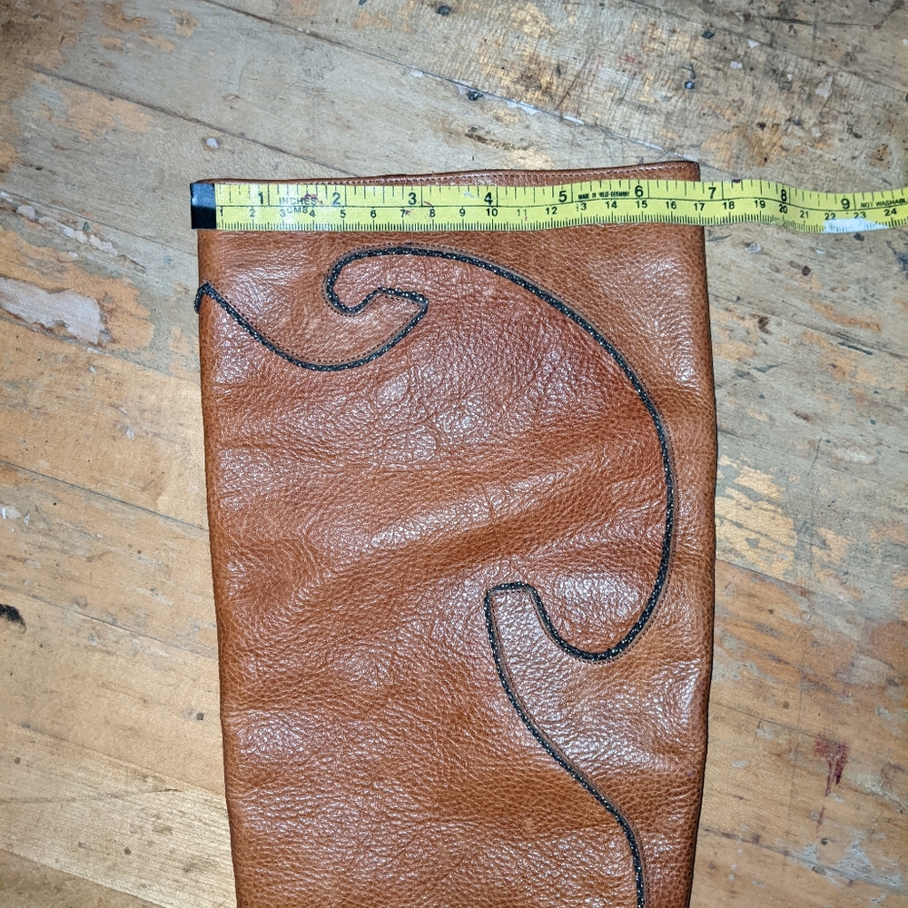 Vintage real leather western style boots - Picture 6 of 10